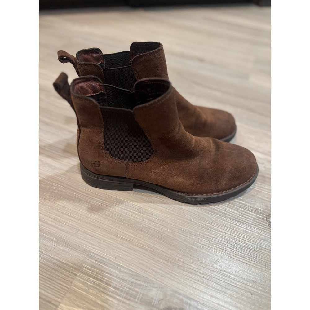 Born Mens Brown Suede Chelsea Boots Ankle Lug Sole F55523 Size 9M - Picture 3 of 7
